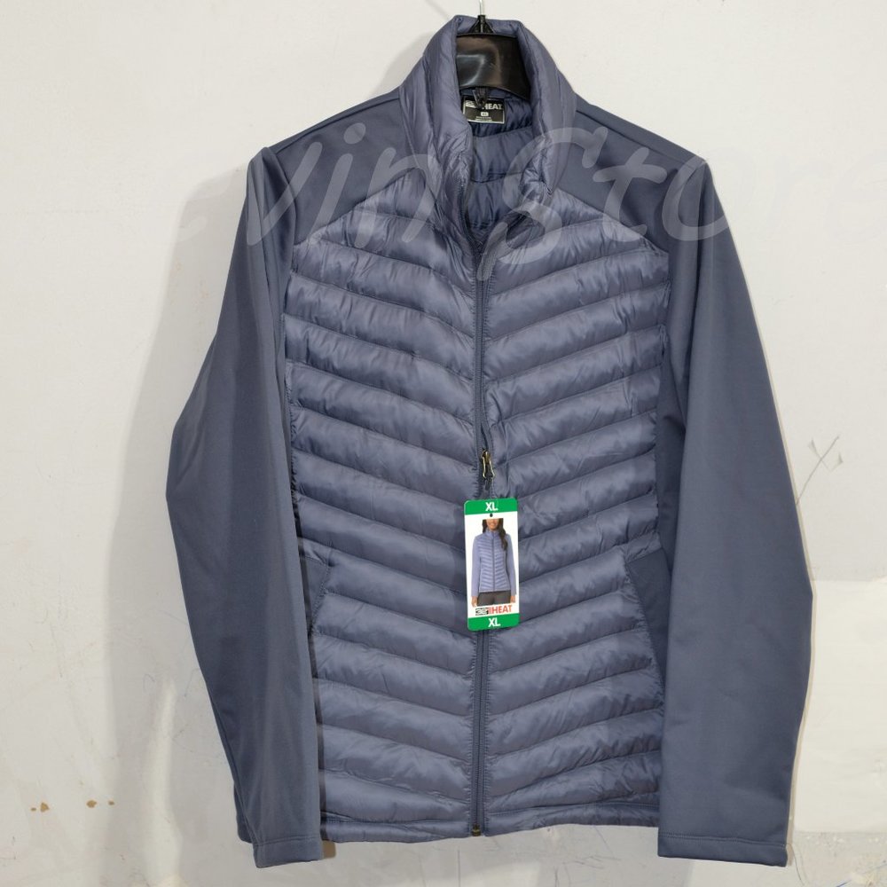 32 Degrees Heat Womens Full Zip Mixed Media Jacket